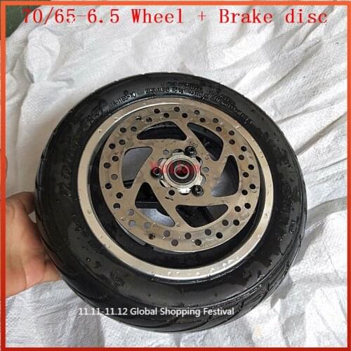 10 inch Front wheel 70/65-6.5 tyre tubeless vacuum tire and alloy wheel hub with Brake disc for electric scooter