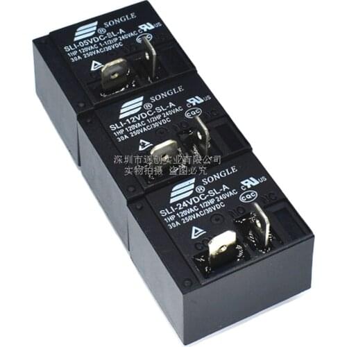 10PCS/lot Power relays SLI-05VDC-SL-A SLI-12VDC-SL-A SLI-24VDC-SL-A 5V 12V 24V 4PIN 30A HF2160