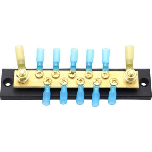 150A DC 48V 10-Point Integrated Bus Bar Power With 12 Heat-shrinkable Tube Terminals M6 Large Current Bus Bar
