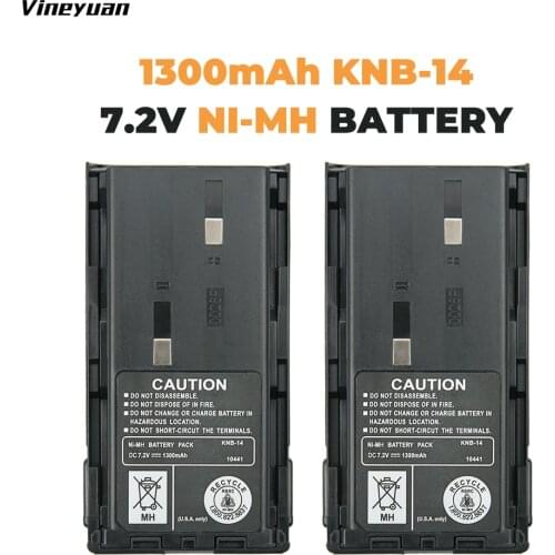 2X 1300mAh KNB-14 Battery for Kenwood TK260G TK360G TK272G TK372G TK2100 TK3100