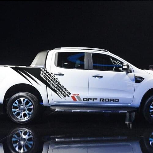 Car decals mud vinyl graphic sticker mudslinger car body sticker tire print side door stripe fit for Ford ranger2009-2017