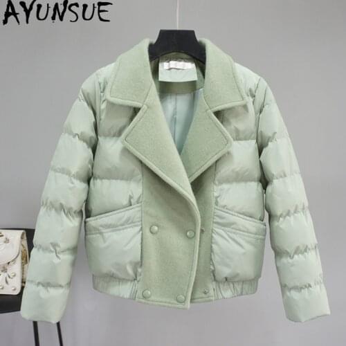AYUNSUE 2020 Winter Jacket Women Down Cotton Bubble Coat Female Parka Woolen Puffer Jacket Warm Casaco Inverno Feminino KJ4792