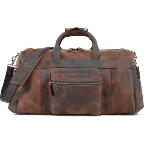 Crazy Horse Genuine Leather Head-level Cowhide Carry Hand Luggage Bags Luggage Travel Bags Retro Mad Horse Leather Pure Handmad