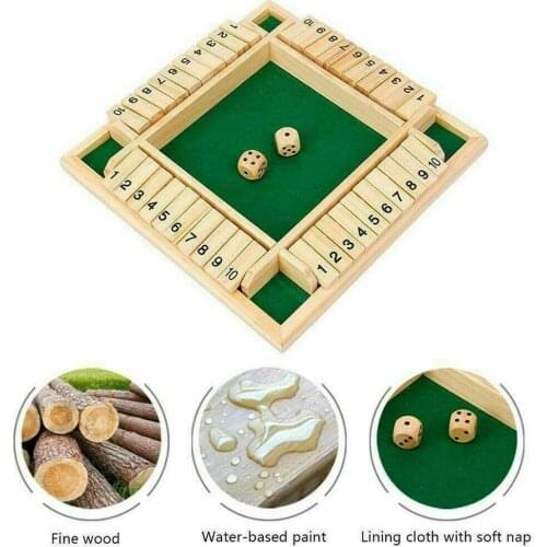 Wooden Number Game Toy Four-Sided Flip Card Game Digital Board Childrens Toys Games Parent-Child Game Game Table Parent-Ch P5A9