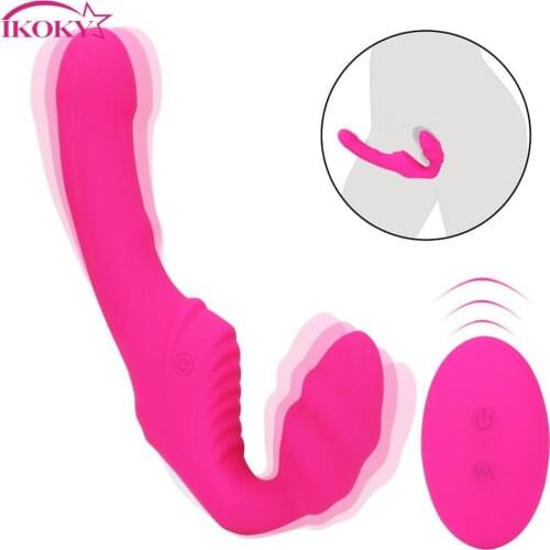 IKOKY AV Magic Wand Prostate Massage Remote Control Dual Head Vibrator Sex Toys for Female Lesbian Silicone Erotic 9 Mode