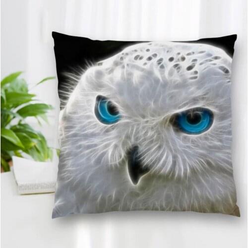Custom Double Sided Square Pillow Case Owl AnimalCushion Covers For Home Sofa Chair Decorative Pillowcases With Zipper