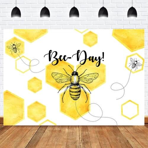 Sweet Bee Backdrop for Photography Photocall Newborn Yellow Bee Photo Background Children Birthday Party Baby Shower Photography