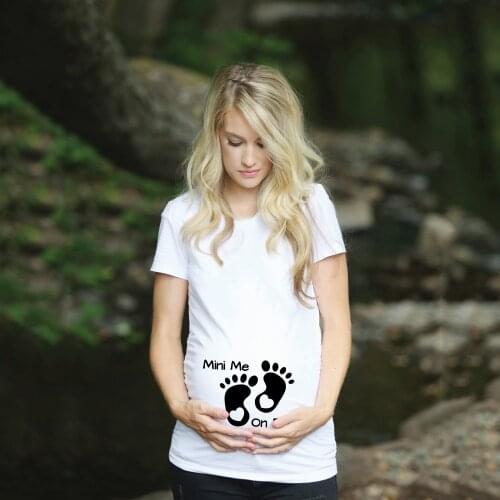 Baby on Board Maternity Cartoon Print Tee Pregnant Anouncement TShirts Pregnancy Plus-Size Short Sleeve T-Shirt Casual Clothes