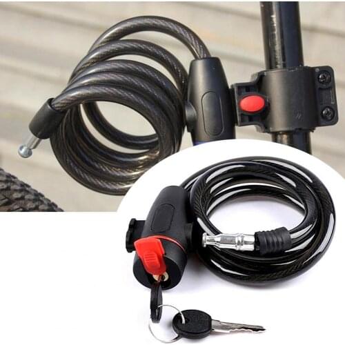 Metal 1 Set Great Drop Resistant Bicycle Safety Lock with Key Black Color Bike Lock Corrosion Resistant for Household