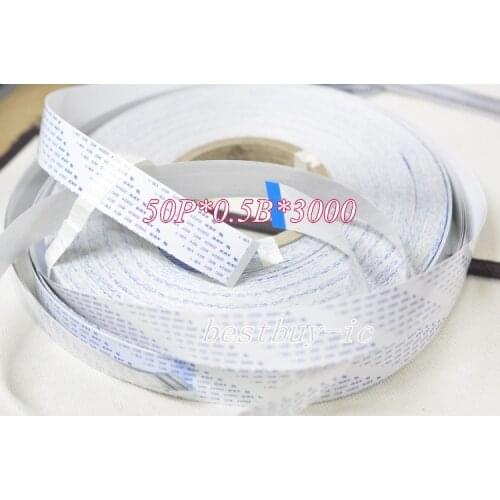 0.5mm Spacing +3000mm Length +50Pin B / Reverse line Soft wire FFC Flexible Flat Cable.50P*0.5B*3000MM