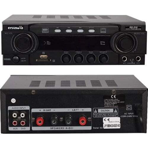 OSAWA HD-510 2 X50 WATT 220V/12V INPUT USB-SD -BT-UK TRAFOSUZ 2 MIC. GİRİŞLİ STEREO ANFİ