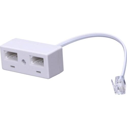 RJ11 Plug to Dual UK BT Telephone Socket Convertor