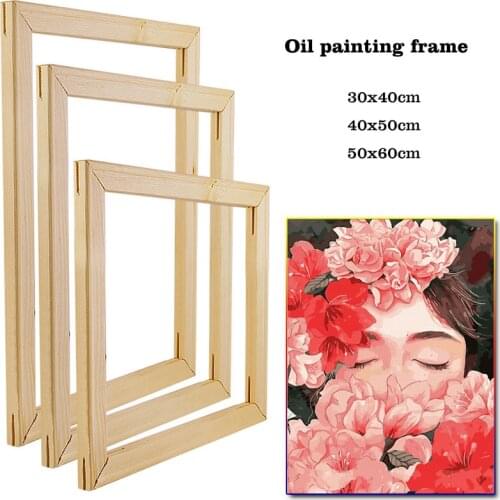Drop Shipping Wood Frame For Canvas Oil Painting Factory Price DIY Painting By Numbers Frame For Photo Inner Frame For Wall Art