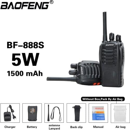 1PC or 2PCS Baofeng BF-888S Walkie Talkie UHF 400-470MHz 16CH 5W Ham Walkie-Talkie Two-way Radio UV5R UV82 BF888S Transceiver