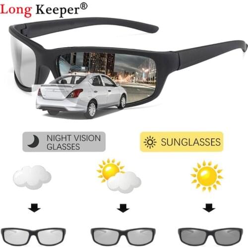 Photochromic Sun glasses Men Polarized Driving Change Color Sunglasses Male Vintage Brand Square Day Night Vision Driver Eyewear