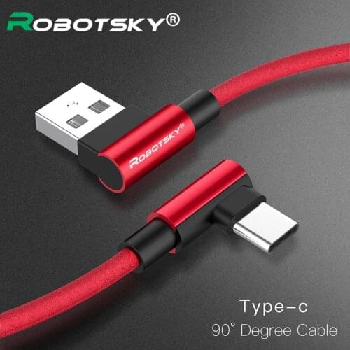 USB Type C Fast Charging cable 90 Degree Type-c 3.1 data Cord Charger usb c cable For Samsung S8 S9 Note 9 8 Xiaomi mi8 mi6