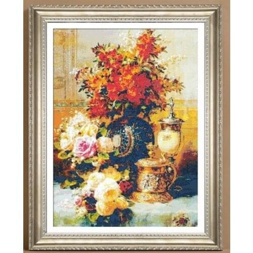 Embroidery Package Hot Sell Best Quality Cross Stitch Kits Flower Vase Free Shipping