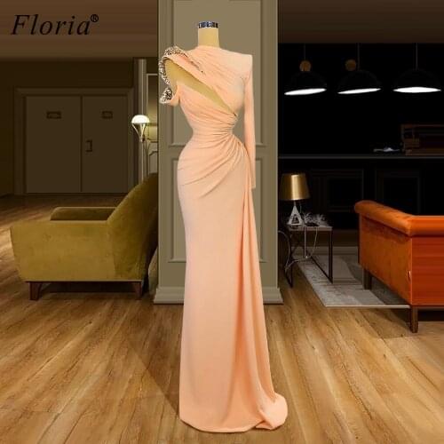 Elegant Muslim Evening Dresses 2020 Long Mermaid Formal Prom Dresses Women Party Night Robe Soiree Haute Couture Celebrity Gowns