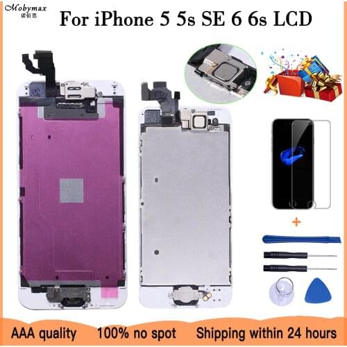 Full Assembly LCD Display for iPhone 5 5s SE 6 6s Touch Screen Digitizer Replacement with Home Button Front Camera Complete LCD