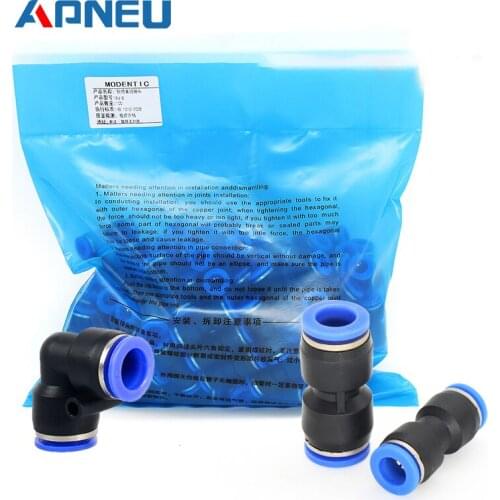 100PCS PU PV L type 90 Degree 2-way Pipe Connector Pneumatic Fitting Plastic 4mm 6mm 8mm Staght Push In Quick Slip Lock Fittings