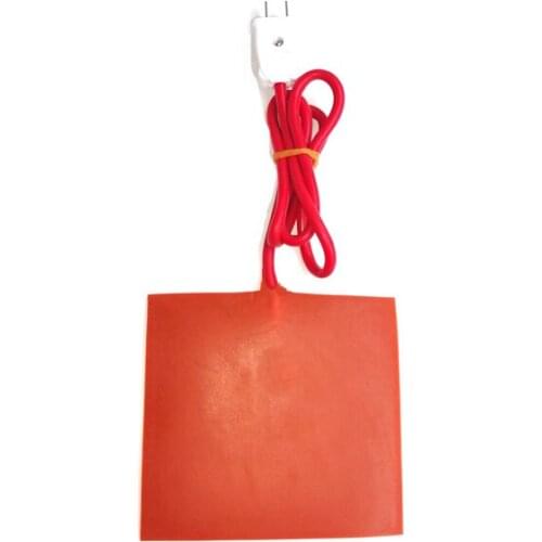 110v 43w 150*150mm Thickness 5mm Waterproof Silicone Rubber Heater Pad heating dip in water 1000mm lead wire