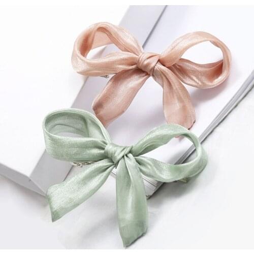 12pcs Chiffon Bow Barrettes Korean Hair Accessories Cute Hair Bow Clips for Women and Girls