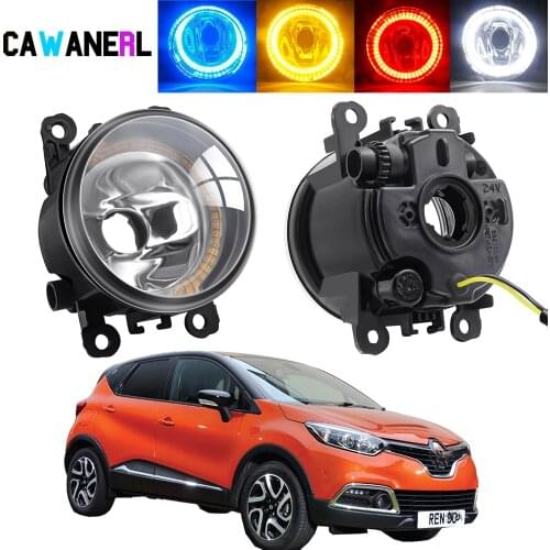 2 X Car Right + Left Angel Eye Fog Light Assembly Halo Ring Fog Driving Lamp DRL 12V For Renault Captur 2013 2014 2015 2016 2017