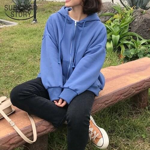 2021 Fashion Women Autumn Winter Hoodie Coats Warm Zipper Jacket 4 Colors Female Coat Women Oversized Casual Clothing Tops 11826