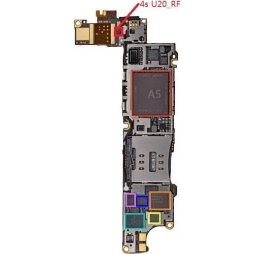 50pcs/lot Original For iPhone 4S U20_RF IC grey gray no wifi solution fix part on motherboard