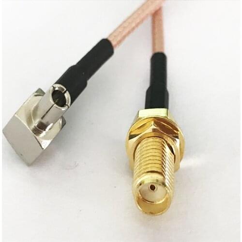 50pcs SMA female bulkhead straight to TS9 TS-9 male Right Angle RG316 RF Pigtail cable 10cm 15cm 20cm 30cm