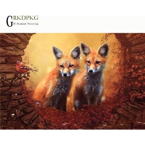 5d diy Diamond Painting Cross Stitch Animal fox Embroidery Diamond Mosaic Picture Rhinestones Craft Needlework home decoration