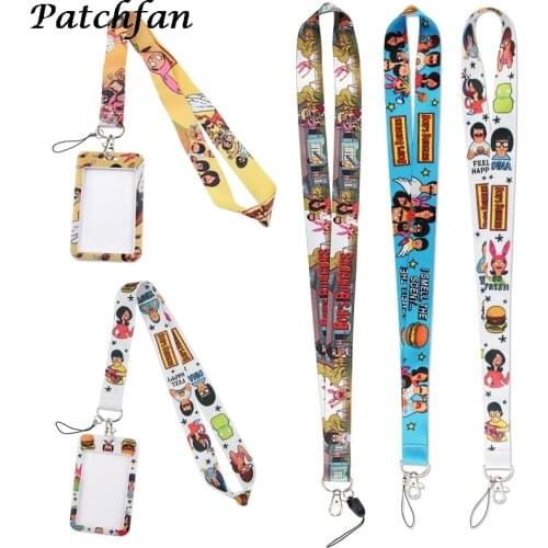 AD523 Patchfan Cartoon Lanyard Keychain keys Badge ID Mobile Phone Rope Kids Gifts Lanyard With Card Holder Cover