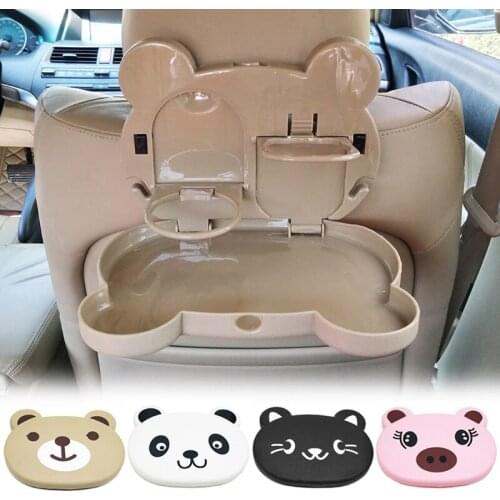 Auto Back Seat Table Drink Food Cup Tray Stand Folding Car Kids Cartoon Baby Dinner Plate Drink Holder Anti-fall Dishes