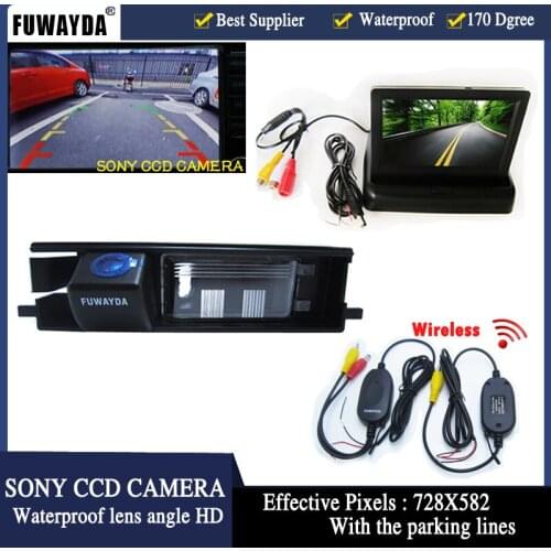 FUWAYDA wirelss SONY CCD Car Rear View Reverse backup with mirror monitor CAMERA for TOYOTA RAV4 2006-2010, 2012 year with lines