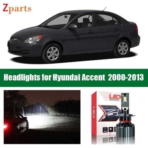 Car Canbus Bulbs For Hyundai Accent 2000 - 2013 LED Headlight Headlamp Low High Beam Lights 12V Lighting Lamp Accessories Part