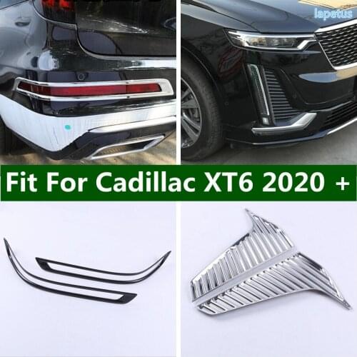 Auto Front Foglight / Rear Bumper Fog Lights Lamps Cover Trim Molding Garnish Frame Fit For Cadillac XT6 2020 2021 Accessories