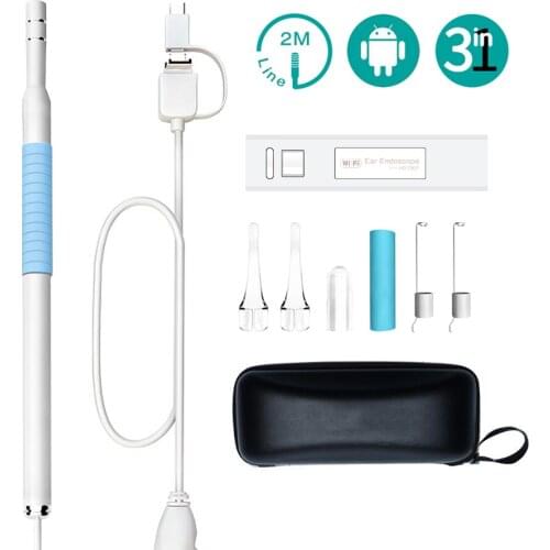 5.5mm & 1.3MP Lens Endoscope Ear Cleaner Earpick Wireless WiFi Otoscope Earwax Cleaning Spoon Remover For IOS\Android\Windows