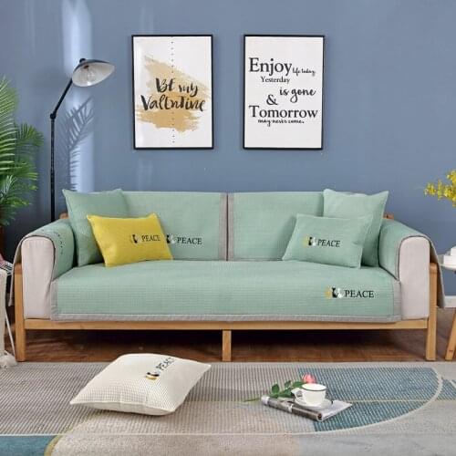 1 Piece Nordic Simple Embroidery Sofa Cushion Four Seasons Universal Non-Slip Sofa Towel Modern Art Style Sofa Cover