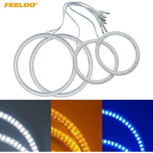 FEELDO 4Pcs/Set Auto SMD Angel Eyes Light Halo Ring For Lada Kalina 1119 Headlight Lamp #FD-1166