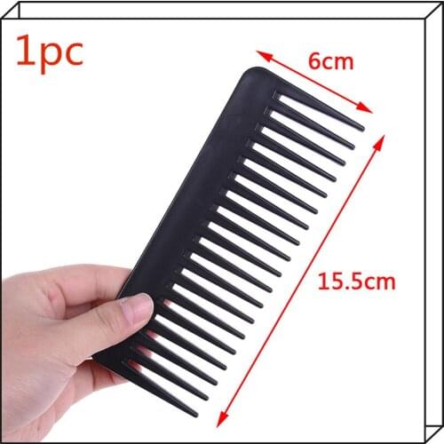New Black ABS Plastic Wide Tooth Comb 19 Teeth Durable Heat-resistant Large Wide Tooth Scalp Massage Comb Hair Styling Tool