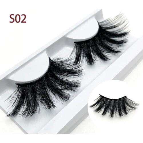 HBZGTLAD 25MM S02 chemical fiber false eyelashes natural thick eyelashes three-dimensional multi-layer false eyelashes handmade