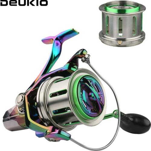 DEUKIO Spinning Reel 8000/10000/12000 Saltwater Carp Fishing Reel Metal Spool 18+1BB Drag Power Trolling Spinning Fishing Reel