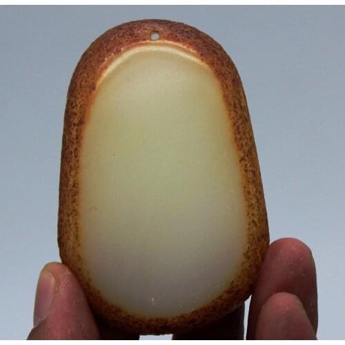China Xinjiang natural Special grade Hetian Jade Seed material Guanyin Pendant