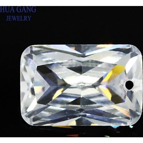 Loose CZ Stones Single Hole AAAAA Octangle Shape White Cubic Zirconia Stone For Jewelry Making Size 4x6~15x20mm High Quality CZ