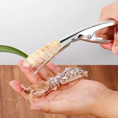 Stainless Steel Shrimp Peeler Prawn Shrimp artifact Pliers Open Shrimp Crayfish sheller Peeling Shrimp Kitchen Seafood Tools