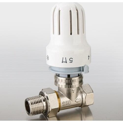1/2" 3/4" 1" Brass Thermostatic Radiator Valve Straight Type DN15 DN20 DN25 Automatic Temperature Control Valve Floor heating