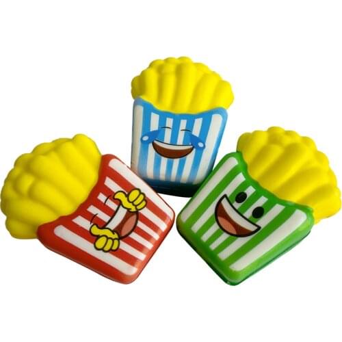 Kawaii Smiley Fries Diy Antistress Squishy Toys Simulated Fruit Series Slow Rising Stress Relief Funny Toy for Adults Baby Gift