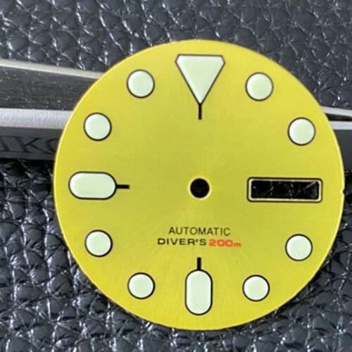 MOD Watch Parts 28.5mm Enamel Sunburst Orange Watch Dial Luminous Marks Suitable For Japan NH36A Automatic Movement