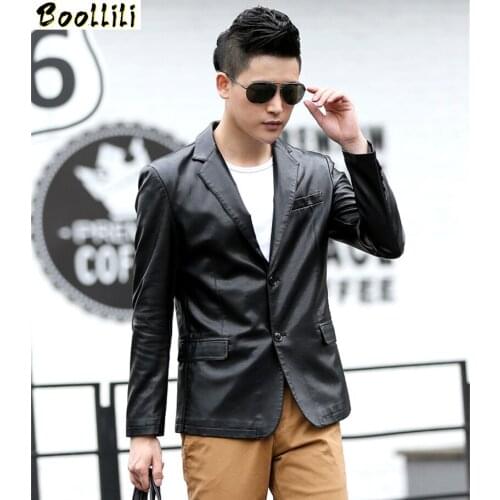 Boollili Mens Jackets 2020 High Imitation Male Leather Jacket Fashion Spring Autumn Suit Mens Jackets Jaqueta Masculino