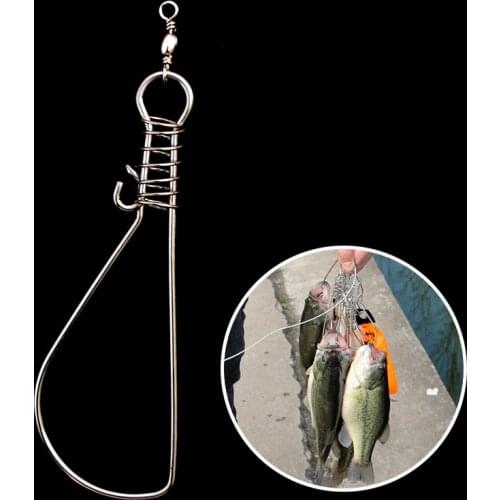 Stainless Steel Live Fish Lock 1 Piece Portable Full Metal Big Fish Use Clasp Snap Fish Buckle Fishing Tools